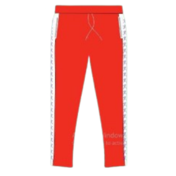 Side Logo Casual Fleece Pants - Red