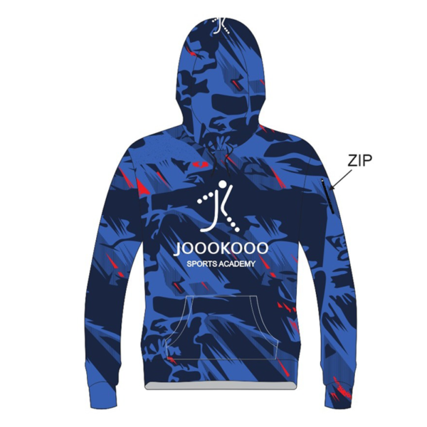 All Over Print Camo Pullover Hoodie - Blue