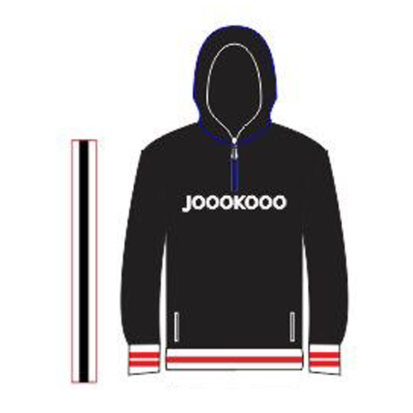 Super Fresh Pro 1/4 Zip Hoodie - Black with Red Strips