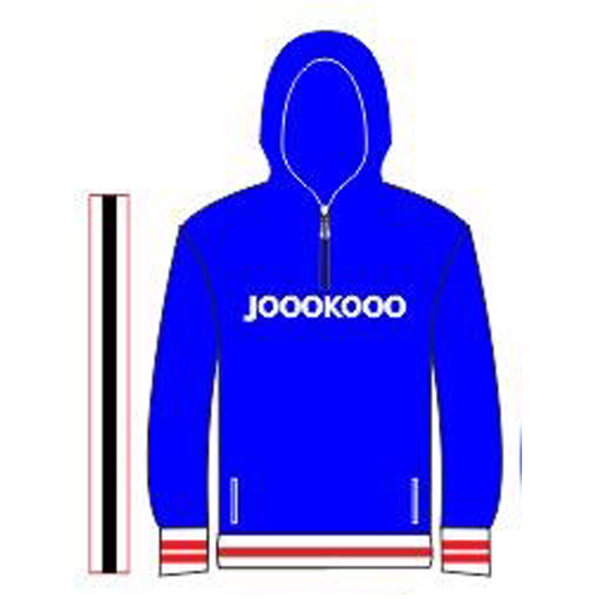 Super Fresh Pro 1/4 Zip Hoodie - Blue with Red Strips