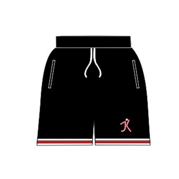 Super Fresh Pro Embroidered Shorts - Black with Red Strips