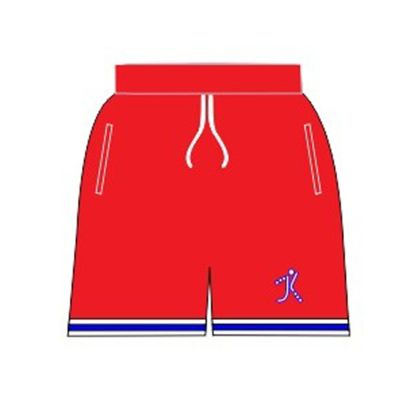 Super Fresh Pro Embroidered Shorts - Red with Blue Strips